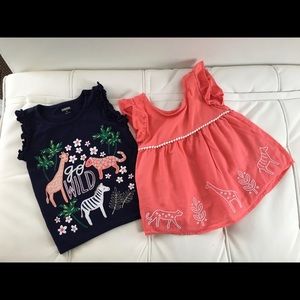 Two girls tops Gymboree size 4T- Navy / Coral